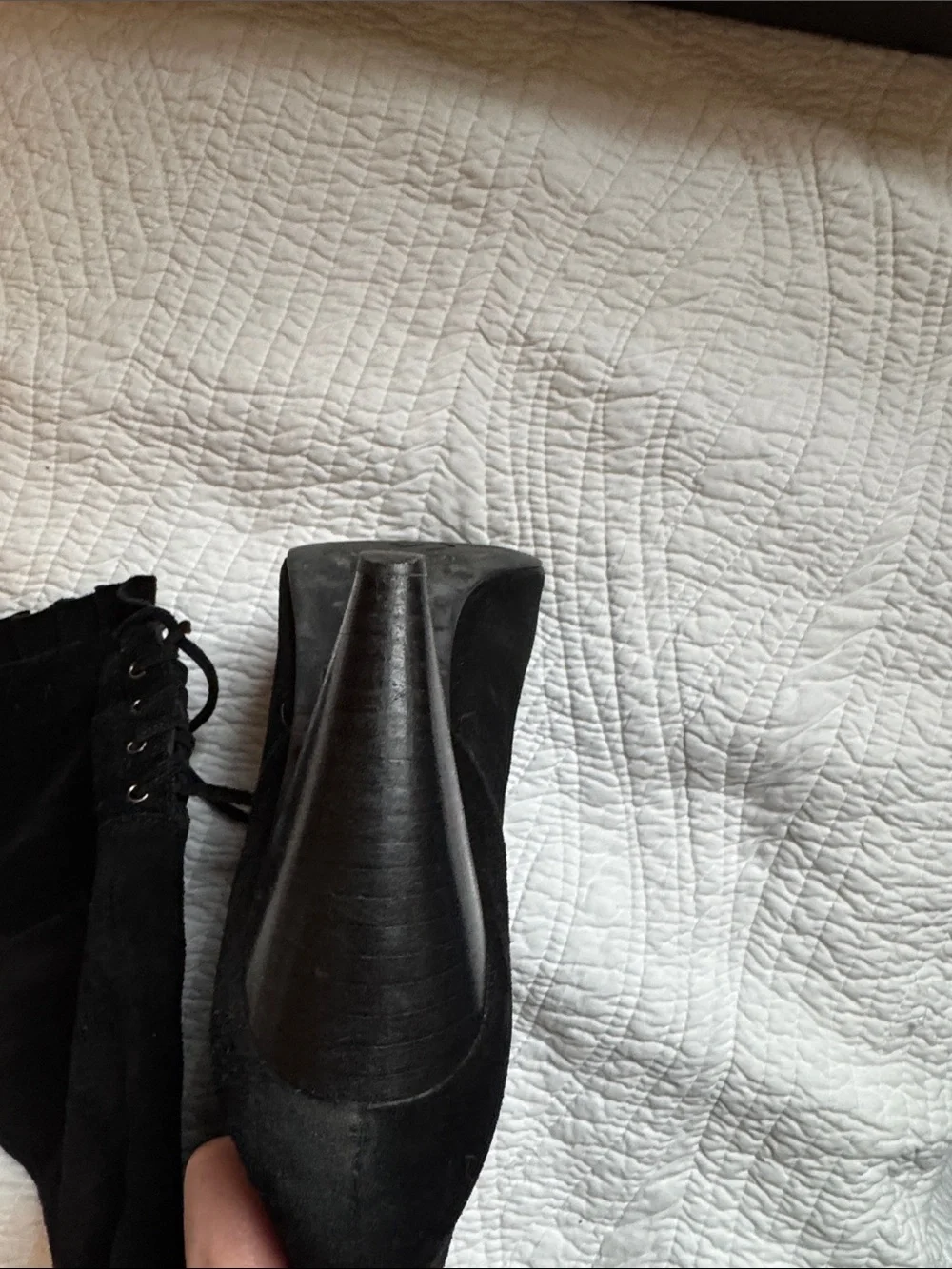 BCBGMaxAzria Black Suede Over-the-Knee Lace-Up Boots